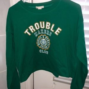 F21 long sleeve crop top